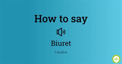 How To Pronounce Biuret: Biuret pronunciation.